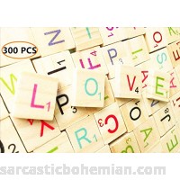 300 Colorful Wooded Scrabble Tiles Letter Tiles Wood Pieces-Great for Crafts Pendants Spelling,Scrapbook  B0784R12C6